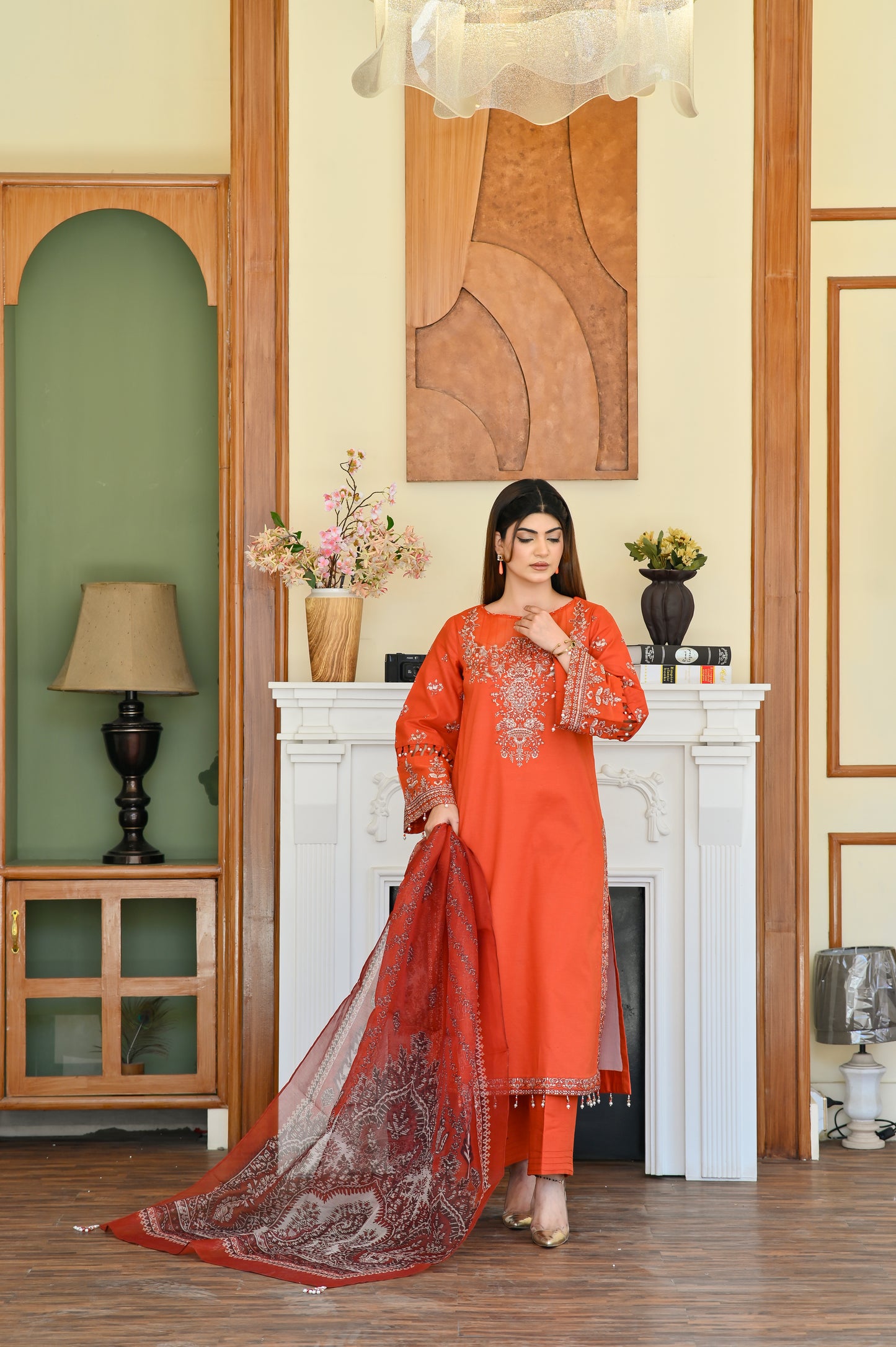 Diya – Embroidered Lawn 3 pcs Suit